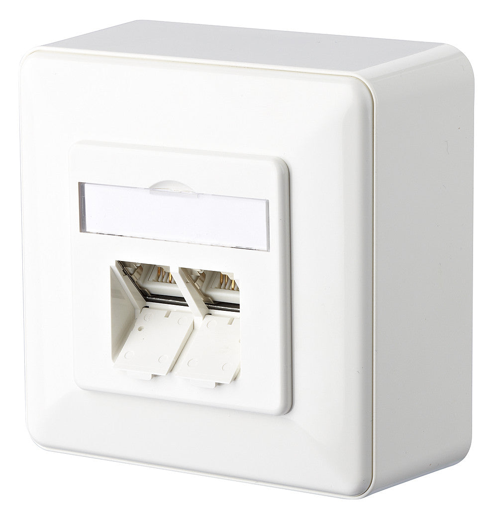 METZ CONNECT Anschlussdose Cat6A AP rws 130C380002-I 2xRJ45 Kanaleinb schräg