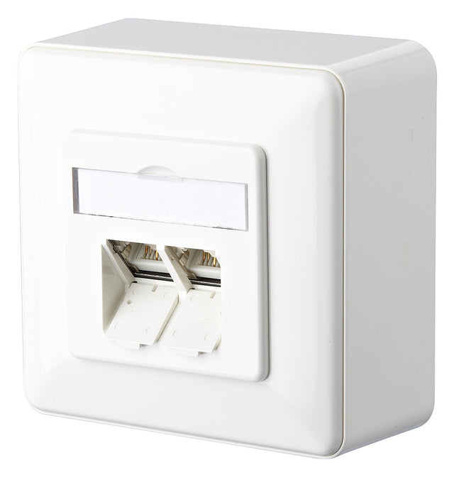 METZ CONNECT Anschlussdose Cat6A AP rws 130C380002-I 2xRJ45 Kanaleinb schräg