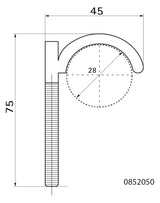 WALRAVEN Dübelhaken einfach H: 75 PA grün Rohrd: max. 28 mm 45x8