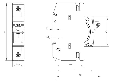 SIEMENS D0-Lasttrennschalter D01 1p 230V 5SG7611-0KK06 6A