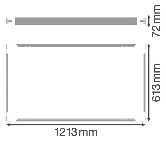 LEDVANCE Aufbaugehäuse ws Alu L1213mm SURFACE MOUNT PANEL 1200 X 600  KIT B613