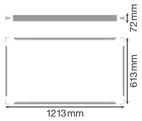LEDVANCE Aufbaugehäuse ws Alu L1213mm SURFACE MOUNT PANEL 1200 X 600  KIT B613