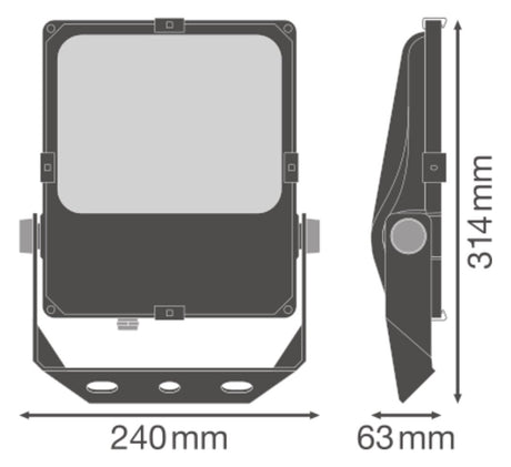 LEDVANCE LED-Anbaustrahler 50W Konv 1LED Floodlight FL PFM ASYM 45x140 50 W 4000