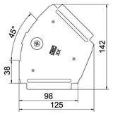 BETTERMANN Deckel Bogen Edst vz RBD 45 100 DD Drehriegel 100x125mm