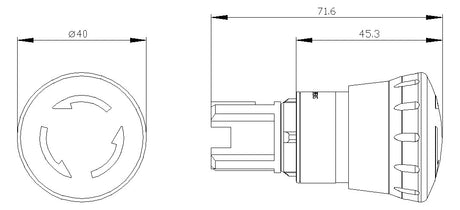 SIEMENS Frontelement für Not-Aus  22mm 3SU1000-1HB20-0AA0 rt rnd IP66 hoch