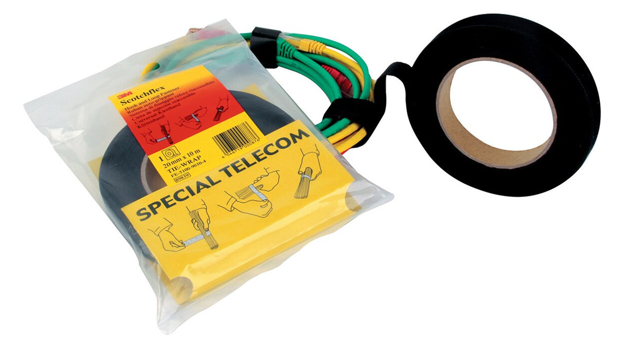 3M/SCOTCH Universal-Klettband 20mmx10m, schwarz SCOTCHFLEX20x10