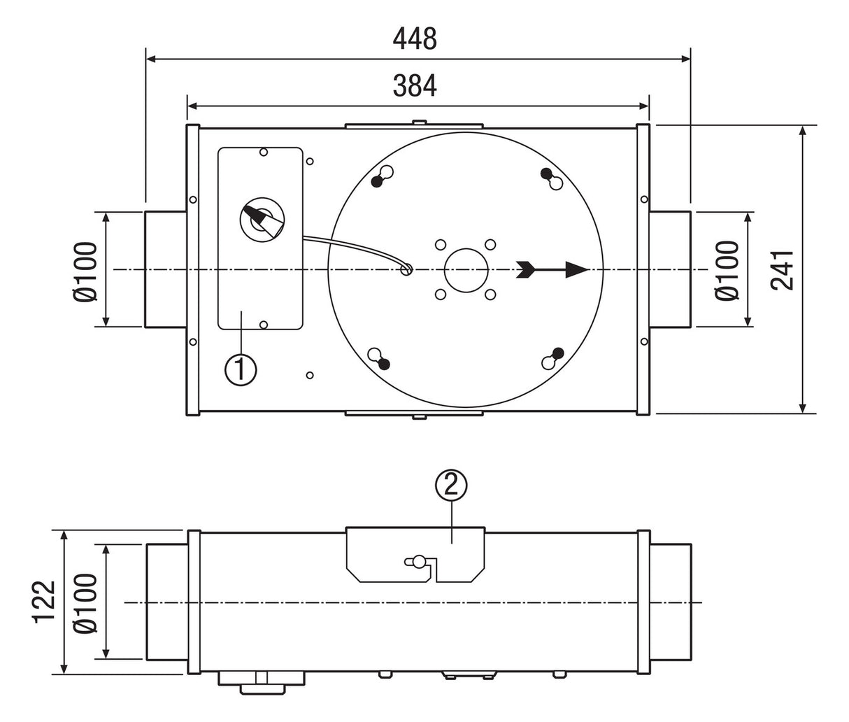 MAICO Rohrventilator  100mm 230V 0,06W EFR 10 220cbm/h VA 50°C