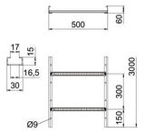 BETTERMANN Kabelleiter 60x500x3000mm gel LCIS-Serie LCIS 650 3 FS 20000qmm vz