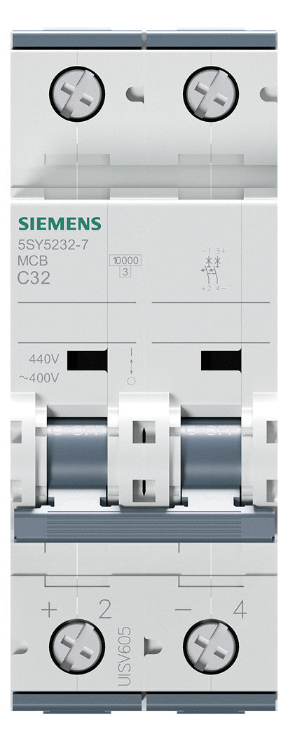 SIEMENS Leitungsschutzschalter UC C 32A 5SY5232-7 1+N 400V 2TE 50Hz IP20