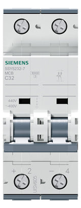 SIEMENS Leitungsschutzschalter UC C 32A 5SY5232-7 1+N 400V 2TE 50Hz IP20