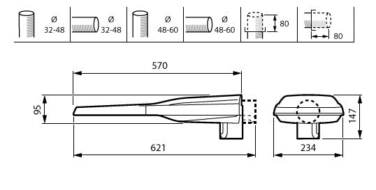 PHILIPS-LICHT LED-Straßenleuchte 73W gr LumiStreet BGP292 LED120-4S/740 II DM11