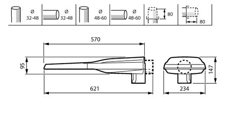 PHILIPS-LICHT LED-Straßenleuchte 73W gr LumiStreet BGP292 LED120-4S/740 II DM11