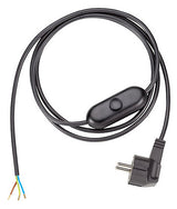 BACHMANN Netzanschlussleitung 2m 10A sw 302.174 3x0,75qmm IP20 Aderendh 0-70°C