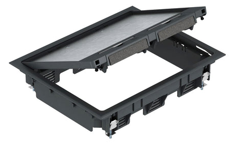 BETTERMANN Geräteeinsatz Kst rechteck 3f GES6 U 9011 sw m.Belagaussp 5mm RAL9011