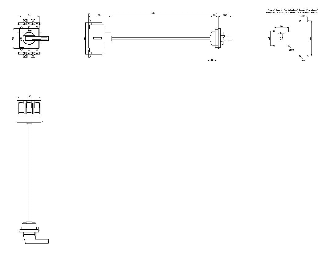 SIEMENS Hauptschalter 160A 3p IP65 Einb 3LD2318-0TK11 Wart/Rep NOT-AUS 50kW/AC