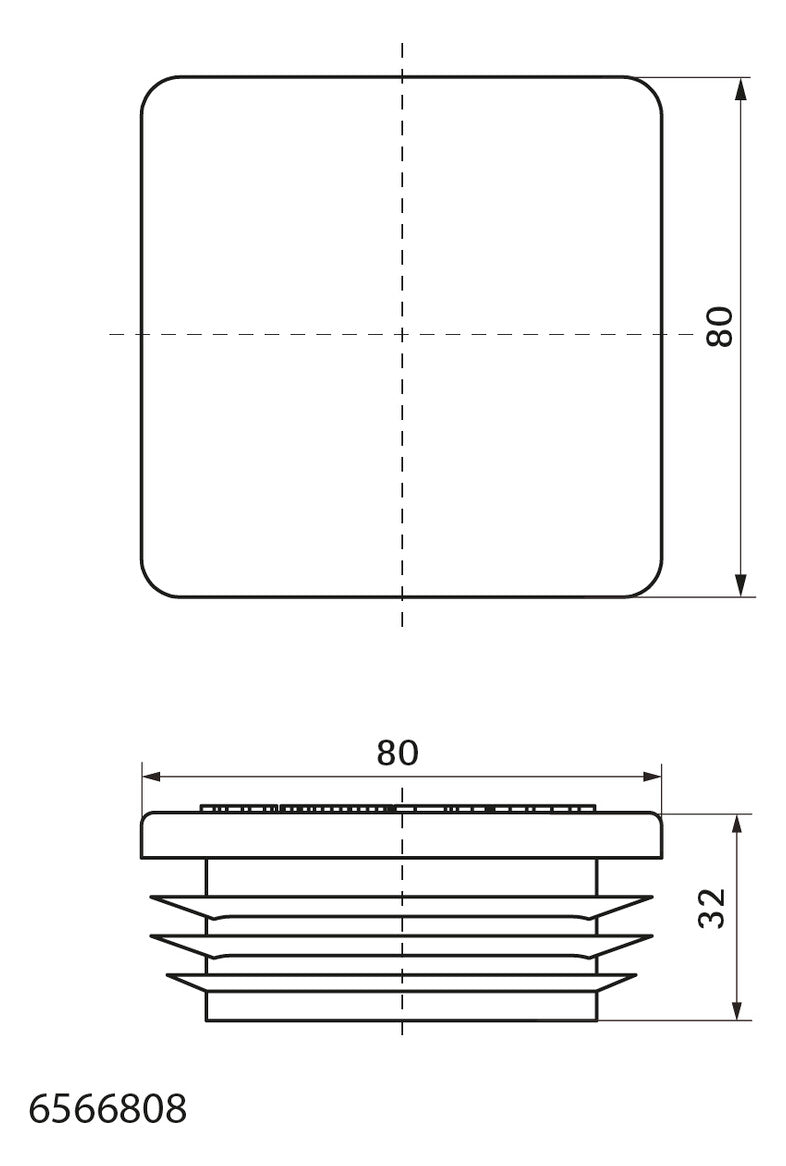 Walraven Profilendstopfen Maxx EC80 Polyethylen 80x80x32 grün | 6566808