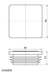 Walraven Profilendstopfen Maxx EC80 Polyethylen 80x80x32 grün | 6566808