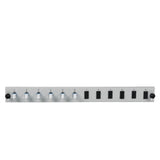 Bestückte 12 Port Frontblende mit 6 x LC Duplex Kupplung OS2 vertikal, grau - SB-FP-6SC-S-OS2