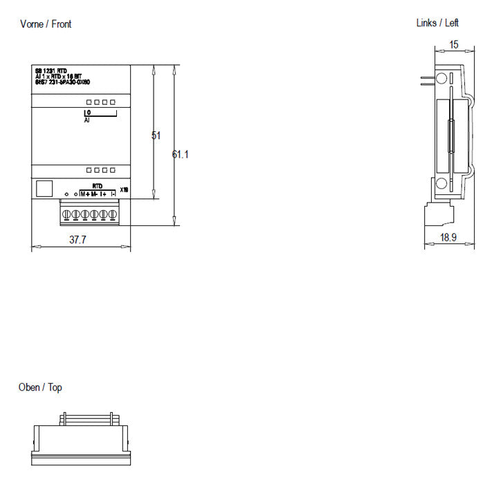 SIEMENS SPS-Analoges E/A-Modul Schraub 6ES7231-5PA30-0XB0 Eing.WiderstTherm