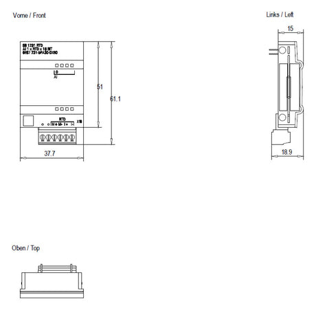 SIEMENS SPS-Analoges E/A-Modul Schraub 6ES7231-5PA30-0XB0 Eing.WiderstTherm