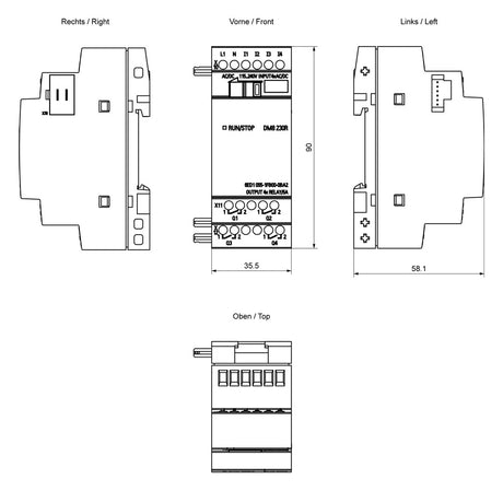 SIEMENS SPS-Digitales E/A-Modul 4Eing 5A LOGO! 6ED1055-1FB00-0BA2 4Ausg AC 230V