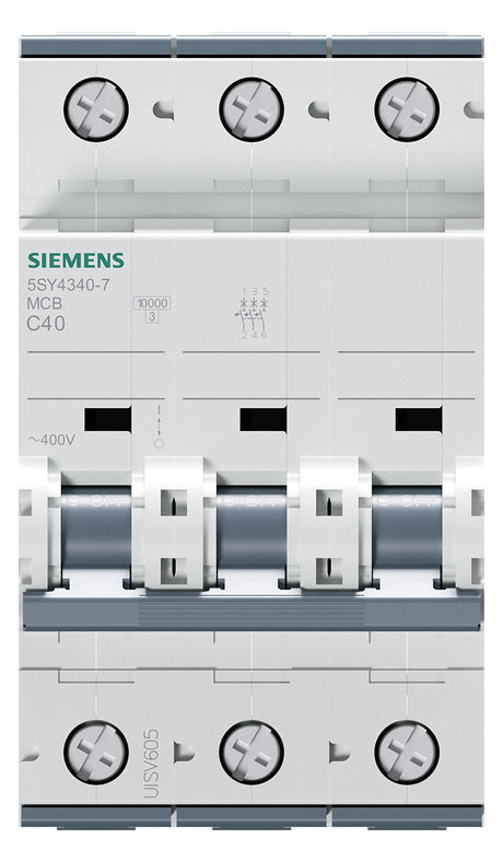 SIEMENS Leitungsschutzschalter UC C 40A 5SY4340-7 3p 400V 3TE 50Hz IP20