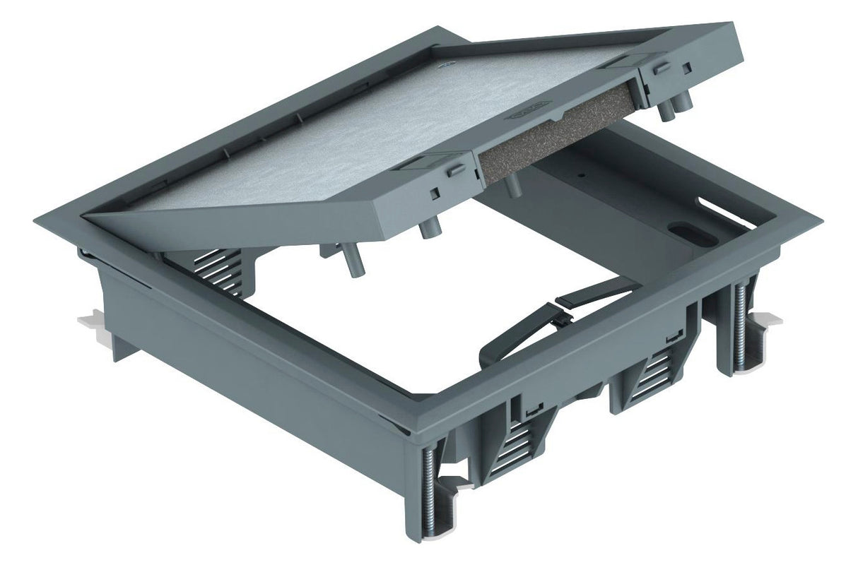 BETTERMANN Geräteeinsatz Kst quadrat 2f GES4-2U10T 7011 gr m.Belagaussp 10mm