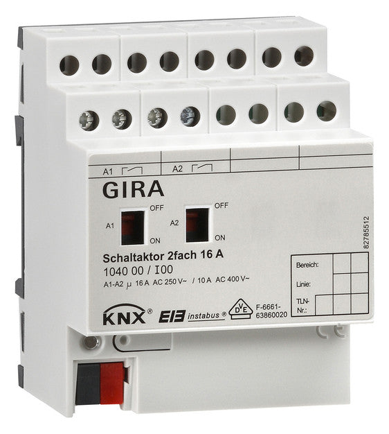 GIRA Schaltaktor KNX REG 4TE 2f 16A 104000 Handbedien