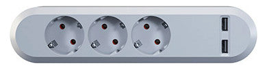 BACHMANN Multi-Tischsteckdose Aufb 2USB 381.801 3Steckd ws Kst