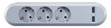 BACHMANN Multi-Tischsteckdose Aufb 2USB 381.801 3Steckd ws Kst