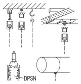 REGIOLUX Seilabhängung si ST L5200mm DPSN-CS sg RAL9006