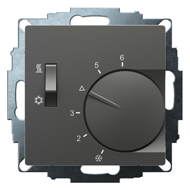 EBERLE Raumthermostat 230V 10A Wechsler UTE 1770-Anthrazit-55 IP20 Bimetall