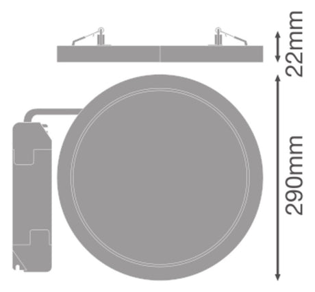 LEDVANCE LED-Einbaustrahler 15-22W EVG DL UNIV DA D300 V 22W ML 83040 WT DALI
