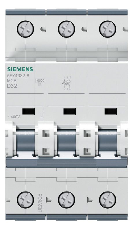 SIEMENS Leitungsschutzschalter UC D 32A 5SY4332-8 3p 400V 3TE 50Hz IP20
