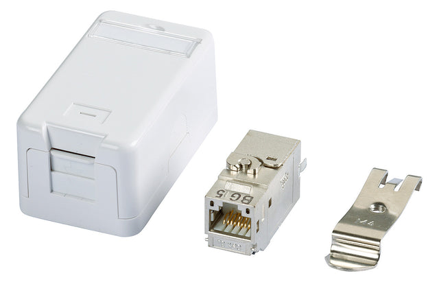 METZ CONNECT REG-Anschlussdose Cat6A ws 130B21D1APL-E 1xRJ45 m.Staubschutz