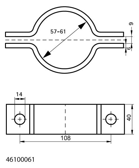 Walraven Rohrschelle DIN 3567 Typ A roh DN 50 | 46100061