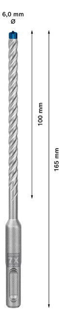 BOSCH-EW Hammerbohrer  6mm SDSplus SDS plus-7X 10p 100/165mm f.Beton