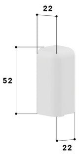 GGK Endstück SL-K 50mm li rws RAL9010 SL 20x50-ES links