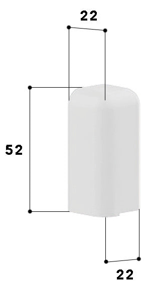 GGK Endstück SL-K 50mm li rws RAL9010 SL 20x50-ES links