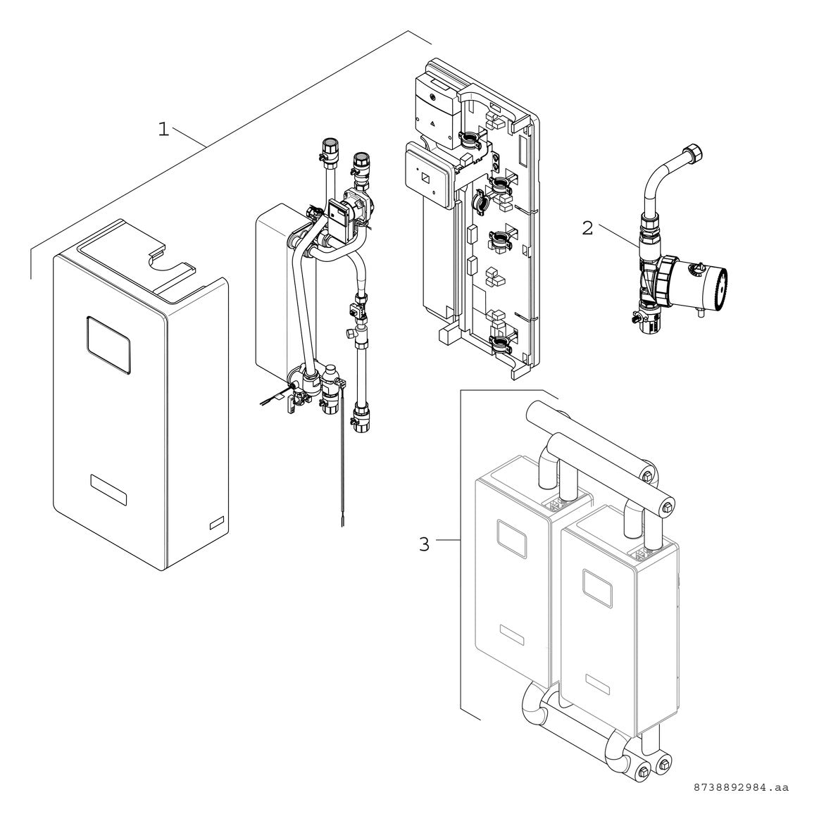 BOSCH Zub. Frischwasserstationen ZPS 2 Zirkulationsstrang m. Hocheffizienzpumpe