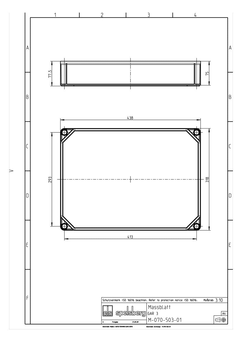 SPELSBERG Rahmenerweiterung Kst GAR 3 75x320x75mm