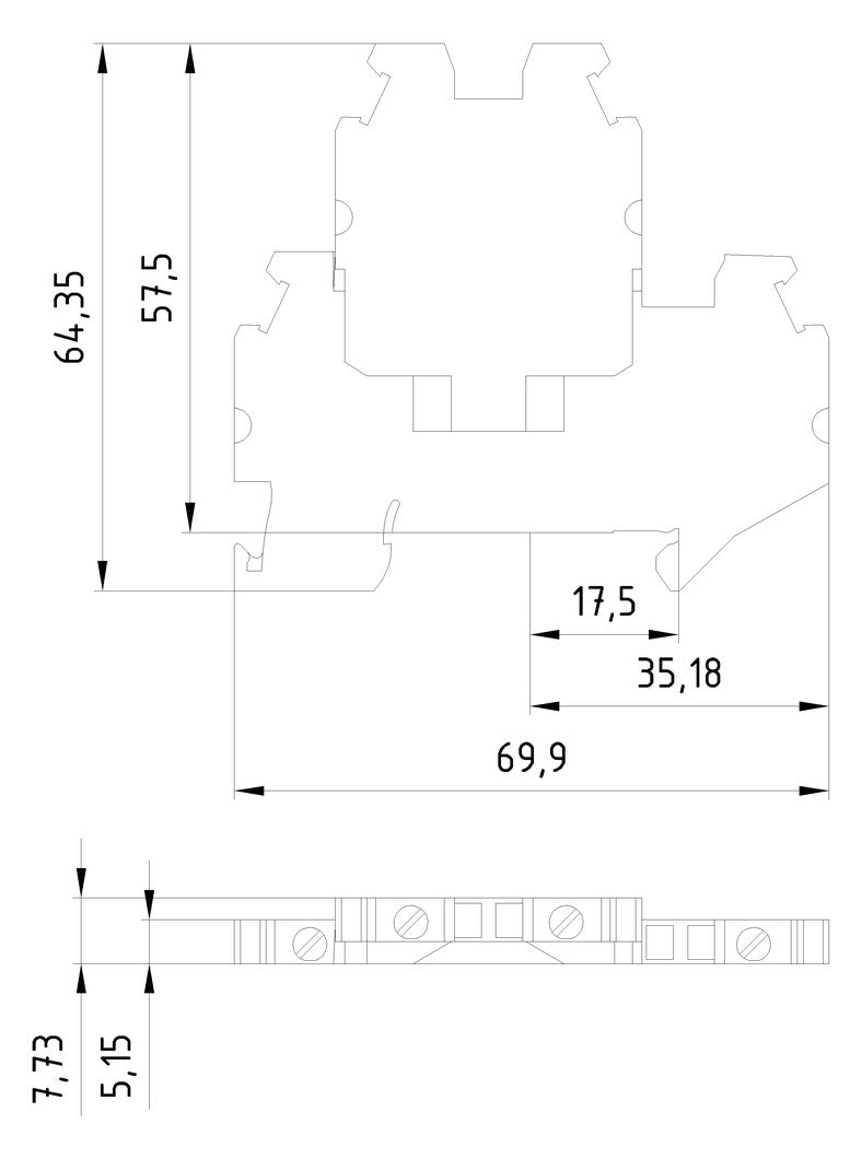 SIEMENS Reihenklemme 2Etagen 2kl bg 24A 8WH1020-0AF00 TS35