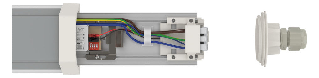 LEDVANCE LED-Feuchtraumleuchte 23-42W gr DP FLEX TH 1500 P 42W ML 865 IP66 6500K