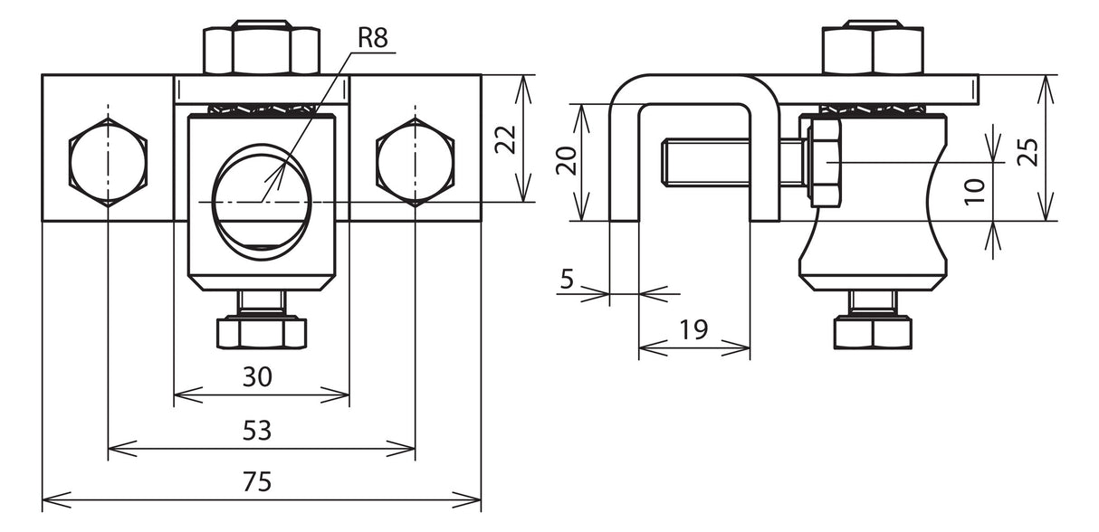 DEHN SE Anschlussklemme  16mm 5-18mm V2A AK 3.18 BB16 V2A AL unbeh