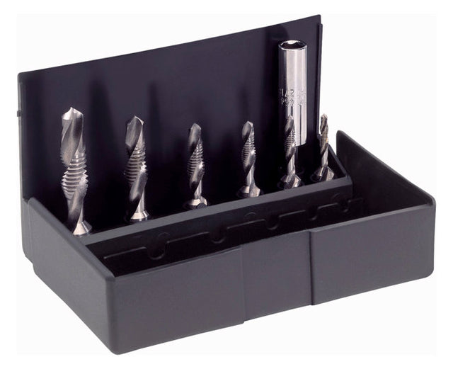 CIMCO Bohrerset 6tlg  3-10mm 1xKst Box Kombi-Gewindebohrer 207360 1xNE-Met