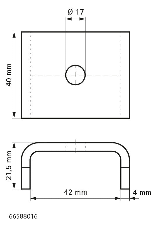 Walraven Unterlegscheibe Strut U BUP 40x50x21,5 / Loch 17,0 | 66588016