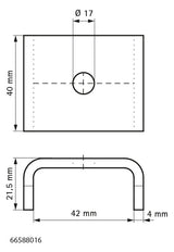 Walraven Unterlegscheibe Strut U BUP 40x50x21,5 / Loch 17,0 | 66588016