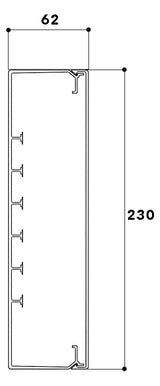 GGK Leitungsführungskanal Kst aws unbeh FB 60x230 62x230x2000mm RAL9010