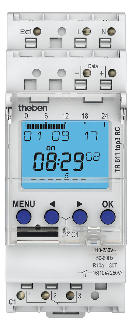 THEBEN Schaltuhr digi 110-230VAC 1kan BT TR 611 top3 RC 87600h 2TE REG