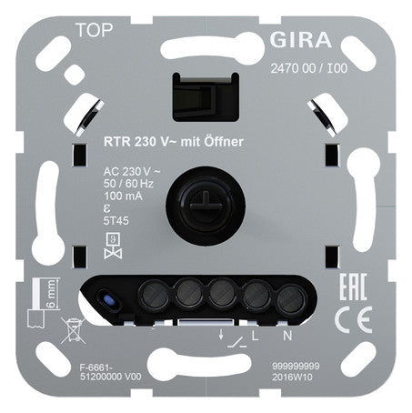 GIRA Raumthermostat 230V 0,1A Öffner 247000 IP20 Widerstandssensor